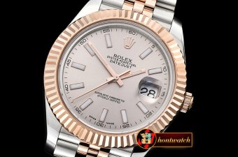 Rolex Datejust II DJ2 41mm Jub Flt RG/SS Light Grey Stk BP A3235