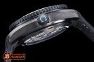 Omega Planet Ocean GMT Deep Black PVD/RU Blue JHF A2824 Mod