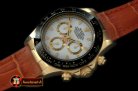 Replica Rolex Daytona 116528 YG/LE Wht Stk A-7750 Sec@6