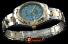 R2DJ0191K - SS/YG Oyster Fluted M-Blue Diam Asian Eta 2836-2