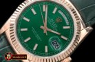 Replica Rolex DayDate Fluted Green RG/LE Asian 2836