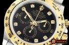 Rolex Daytona 116523 YG/SS Black Diam OMF A7750 Mod