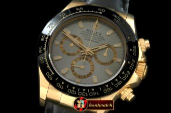 Replica Rolex Daytona 116528 YG/LE Grey Stk A-7750 Sec@6 28800