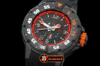 RM074A - PVD Black/RU Black/Red Asian 7751 Decorated