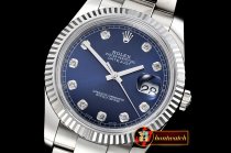 Rolex Datejust II DJ2 41mm Oyst Flt SS/SS Blue Diams Noob A3235