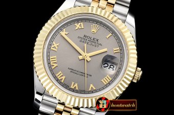 Rolex Datejust II DJ2 41mm Jub Flt YG/SS Light Gray Roman BP A32