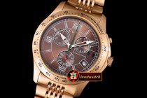 GU024 - G-Timeless Men Chronograph RG/RG Brown Swiss ETA Qtz