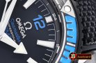 Omega Planet Ocean GMT Deep Black PVD/RU Blue JHF A2824 Mod
