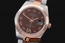 Best Replica Rolex Datejust II SS/RG Oyster Fluted Brown Roman A