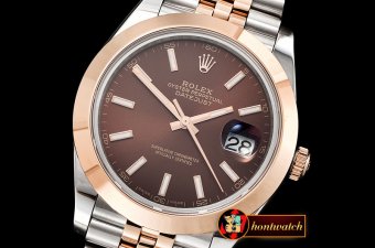 Rolex Datejust II 41mm Jub Smt RG/SS Brown Stick BP Swiss 2836