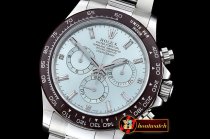 Rolex Daytona Plat. Diam Cer SS/SS Ice Blue BP A7750 Mod