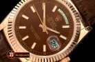 Replica Rolex DayDate Fluted Brown RG/LE Asian 2836