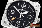 BELL & ROSS BR03-93 GMT 42mm Automatic SS/LE Black Asia 2836