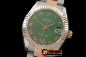 RMDJ204C - SS/RG Oyster Green Roman Asia 2836