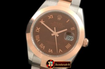 R2DJ0193E - SS/RG Oyster Brown Roman Asian Eta 2836-2