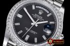 Rolex DayDate 228206 SS/SS Black Diam BP Swiss 2836
