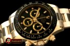 Replica Rolex Daytona 116528 YG/YG Black Stk A-7750 Sec@6