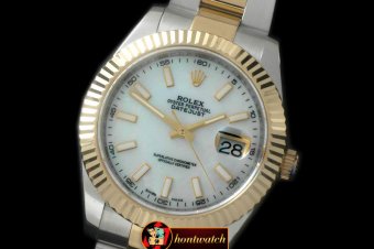 R2DJ0187D - SS/YG Oyster Fluted M-White Sticks Asian Eta 2836-2