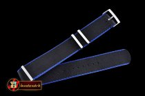 Rolex Black/Blue 22mm Top Quality Nylon Strap