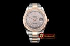 Rolex DJ2 41mm Oyst Flt RG/SS Light Grey Stk BP A3136 Mod