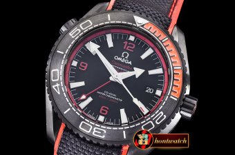 Omega Planet Ocean GMT Deep Black PVD/RU Red JHF A2824 Mod