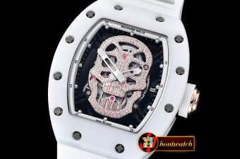 Richard Mille RM052 Diamond Skull Tourb Wht CER/RU MY9015 Mod