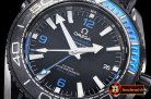 Omega Planet Ocean GMT Deep Black PVD/RU Blue JHF A2824 Mod