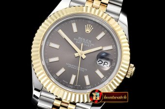 Rolex Datejust II DJ2 41mm Jub Flt YG/SS Dark Grey Stk BP A3235