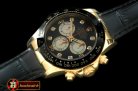 Replica Rolex Daytona 116528 YG/LE Black Diam A-7750 Sec@6