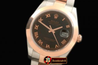 R2DJ0193B - SS/RG Oyster Black Roman Asian Eta 2836-2