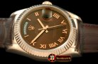 Replica Rolex DayDate Fluted Brown Roman RG/LE Asian 2836