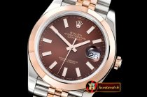 Rolex Datejust DJ2 41mm 18K Wrapped RG/SS Brown Noob A3235 Mod