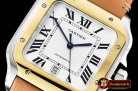 Cartier Santos De Cartier 2018 Mens YG/SS/LE (Tan) Wht MY9015
