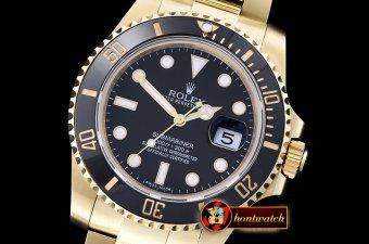 Rolex Submariner 116618 YG/YG Black BP V2 SP Asia 3135