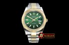 Rolex Datejust II DJ2 41mm Oyst Flt YG/SS Green Stick BP A3136 M