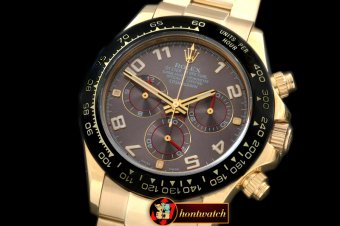 Replica Rolex Daytona 116528 YG/YG Grey Num A-7750 Sec@6