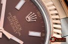 Rolex DJ2 41mm Oyst Flt RG/SS Brown Stk BP A3136 Mod