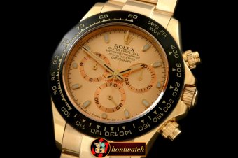 Replica Rolex Daytona 116528 YG/YG Gold Stk A-7750 Sec@6