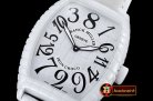 Franck Muller Crazy Hours Jumbo Wht/Blk CER/LE Iron Croco A2813