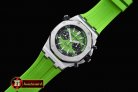 AP0334 - Royal Oak Offshore Diver Chrono SS/RU L-Green JF A3126