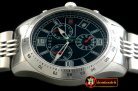 GU033B - G-Timeless Men Chrono SS/SS Black Swiss Qtz