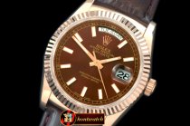 Replica Rolex DayDate Fluted Brown RG/LE Asian 2813