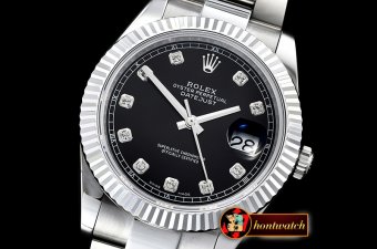 Rolex Datejust II DJ2 41mm Oyt Flt SS/SS Black Diam BP Asia 2813