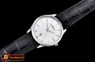 Jaeger Le Coultre Master Ultra Thin Date SS/LE White ZF 1:1 MY9015 Mod