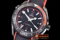 Omega Planet Ocean GMT Deep Black PVD/RU Red JHF A2824 Mod