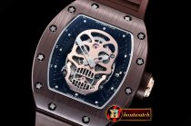 Richard Mille RM052 Skeleton Skull Brown CER/RU Rose Gold Custom