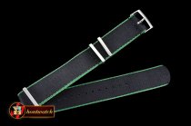 Rolex Black/Green 22mm Top Quality Nylon Strap