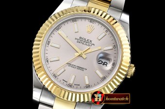 Rolex Datejust DJ2 41mm Oyst YG/SS Grey Stk BP A3136 Mod