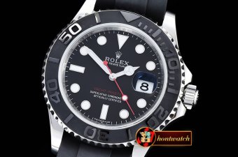 Replica Rolex YachtMaster 116655 SS/RU Cer Bez Black JF A2836