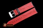Breitling Gloss Black Red Stitch Leather Strap